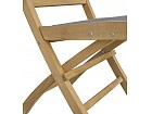 Silla de jardín plegable de madera y tela