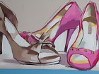 Cuadro óleo zapatos mujer