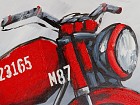 Cuadro óleo moto roja