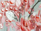 Cuadro óleo rama rosa A