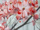 Cuadro óleo rama rosa B