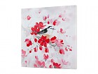 Cuadro digital flores rojas con pájaro A