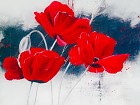 Cuadro espejo flores rojas A