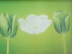 Cuadro espejo flor verde