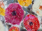 Cuadro pintado al óleo flores A