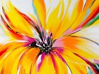 Cuadro óleo flor amarilla