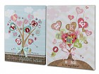 Set 2 cuadros lienzo flores