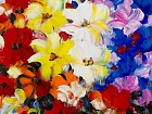 Cuadro al óleo jarrón flores A