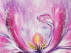 Óleo flor rosa 80X80 cm