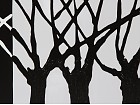 Óleo árboles blanco y negro 50X150 cm