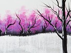 Óleo paisaje colores 50X150 cm