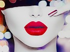 Cuadro mujer labios rojos