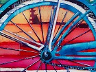 Cuadro bicicleta vintage de colores