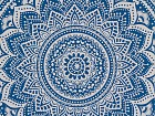 Cuadro mandala étnico azul y blanco