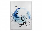 Cuadro abstracto azul y blanco