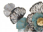Deco pared metal flores colores