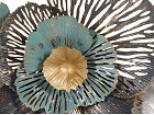 Deco pared metal flores colores
