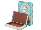Set 2 cajas libro retrato Buda sobre mandala
