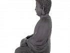 Estatua Buda feliz de arcilla en gris oscuro