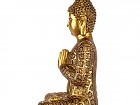 Buda figura decorativa de arcilla dorada