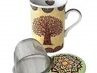 Set 4 tazas de té de porcelana árbol de la vida