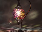 Lámpara de mesa turca mosaico de cristales y brazo cisne