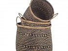 Set 3 cestas almacenaje de seagrass negro y natural