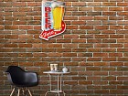 Letrero luminoso Cerveza aquí para decorar pared