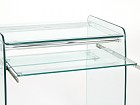 Mesa ordenador pequeña de cristal transparente 