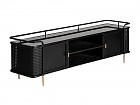 Mueble TV negro de hierro y cristal