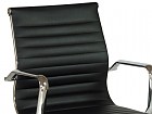 Silla de oficina cromada con asiento de polipiel