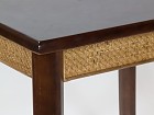 Mesa cuadrada clásica madera y ratán color nogal