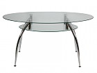 Conjunto mesa de vidrio y sillas blancas de polipiel