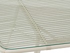Mesa terraza blanca con tablero de cristal