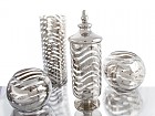 Jarrón alto de tubo cristal plata