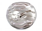 Jarrón bola cristal plata 