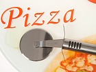 Plato pizza cristal con cortapizza