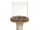 Candelabro de madera y cristal 41,5 cm