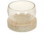 Centro mesa cristal con madera C
