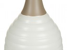 Jarrón cerámica blanco y marrón 26x26x46 cm