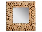 Espejo troncos de madera reciclada 47x47 cm
