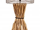 Lámpara mesa con ramas de madera