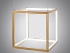 Lámpara techo madera cubo