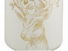 Tibor cerámica oro y blanco de ciervo 20x20x40cm 