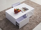 Mesa centro blanca lacada con cajones 
