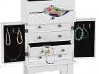 Mueble joyero de madera blanco