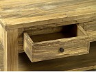 Mesa auxiliar cuadrada de madera envejecida