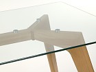 Mesa de comedor de madera y cristal Gloak 