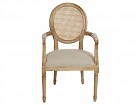 Silla Victoria de madera y rattan con brazos