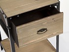 Mesita vintage 1 cajón madera y metal